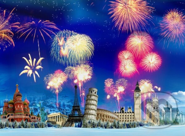 Levně New Year's Eve around the World - puzzle z kategorie Umelecké