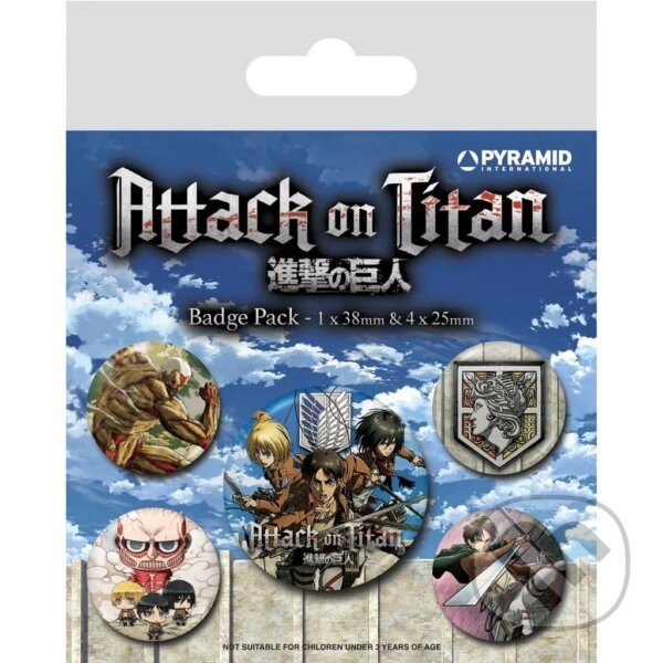 Levně Sada odznakov Attack on Titan S3
