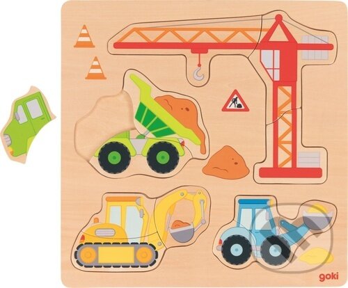 Levně Dřevěné vkládací puzzle Na stavbě - puzzle z kategorie Maxi dieliky