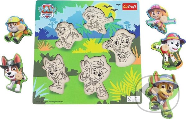 Levně Tlapková patrola v džungli (Dřevěná vkládačka) - puzzle z kategorie Maxi dieliky
