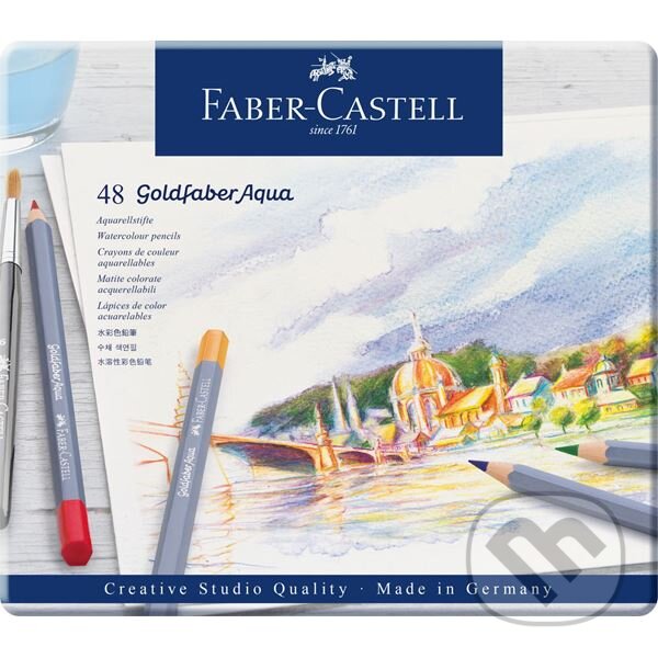 Levně Pastelky Goldfaber Aqua set 48 kusov (plechová krabička)