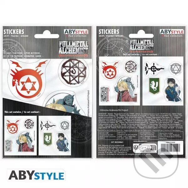 Levně Fullmetal Alchemist samolepky - 2 aršíky