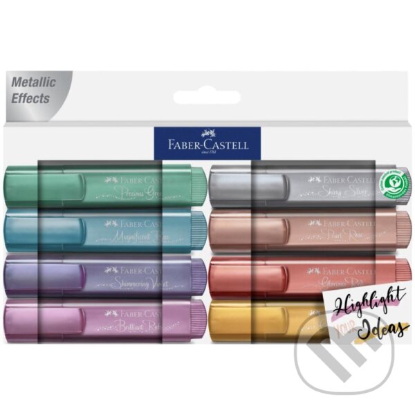 Levně Zvýrazňovač Metallic, 8 farieb