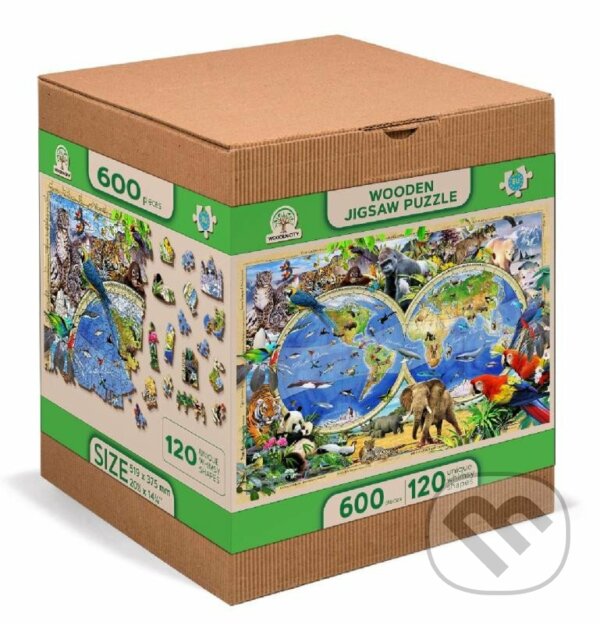 Levně Mapa Království zvířat XL (Dřevěné puzzle) - puzzle z kategorie Zvieratá
