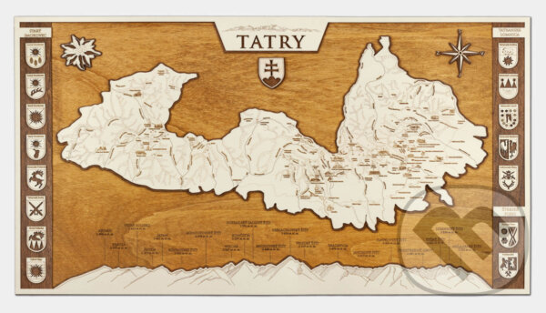Levně Drevená mapa Tatier