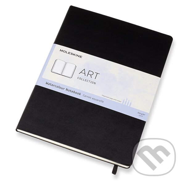 Moleskine - akvarelový skicár (čierny, A4) (pevná väzba, elastické zatváranie)