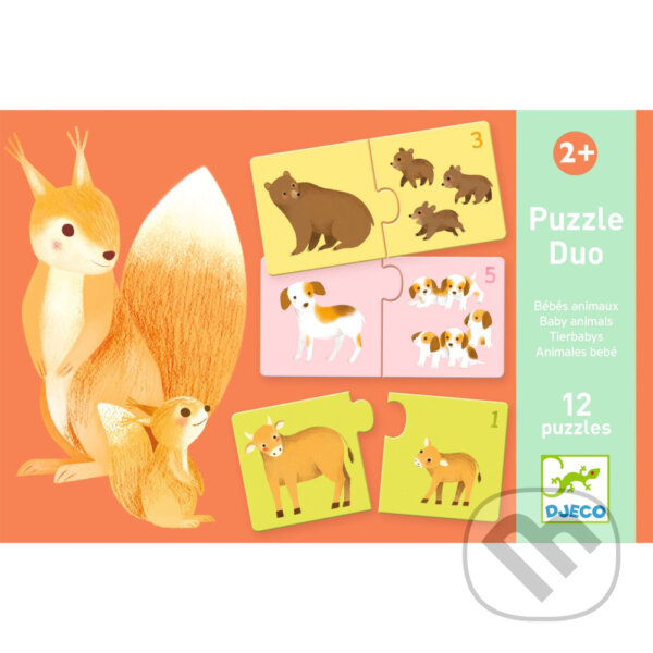 Puzzle: Puzzle duo: Mláďatá zvierat (Djeco)