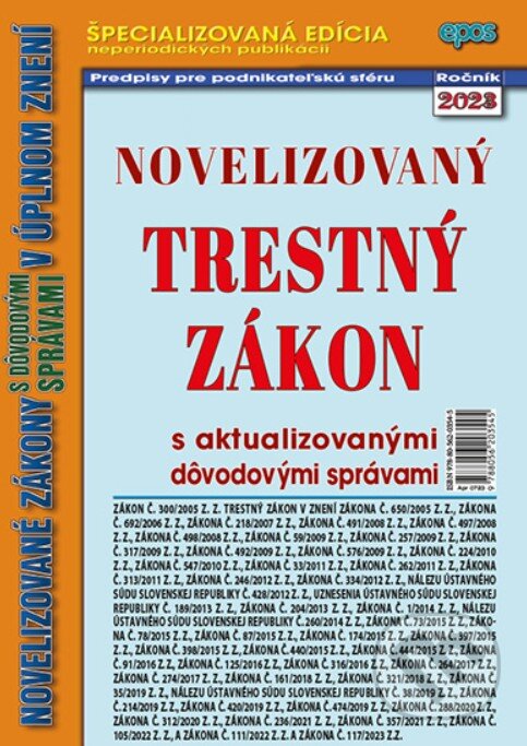 Levně Novelizovaný trestný zákon - kniha z kategorie Trestné právo