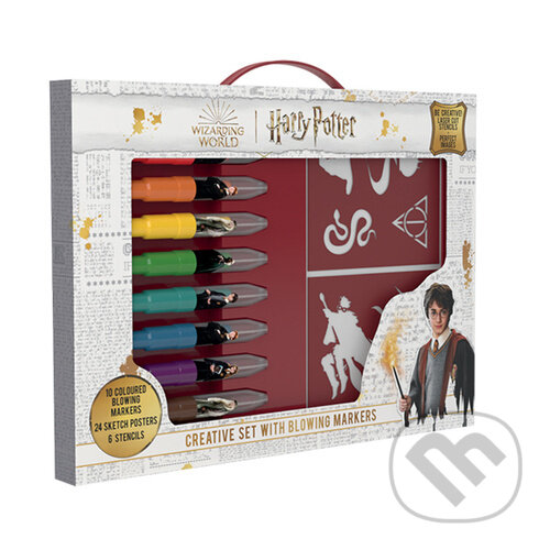 Levně Kreatívny set s fúkacími fixkami: Harry Potter