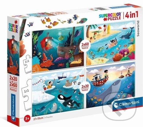 Levně Mořský svět 4v1 (20,20,60,60 dílků) - puzzle z kategorie 15 – 60 dielikov