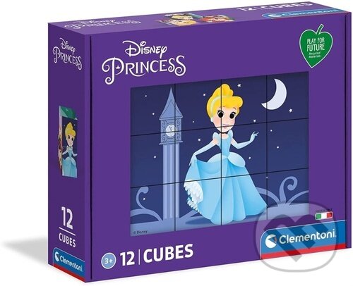 Obrázkové kostky Disney princezny, 12 kostek, Clementoni, 2023