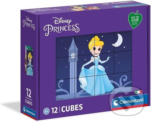 Levně Obrázkové kostky Disney princezny, 12 kostek (Play For Future) - hra z kategorie Stavebnice