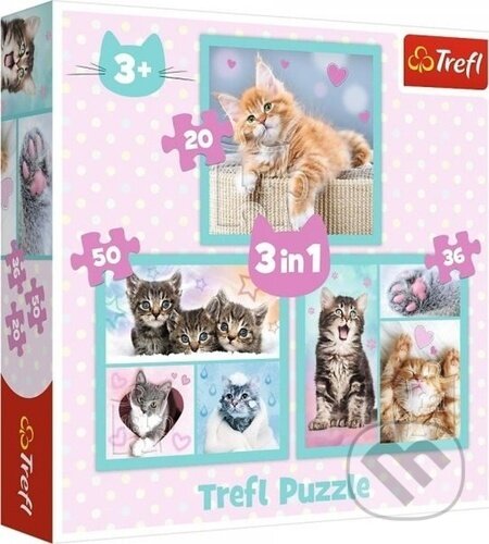 Levně Sladká koťátka 3v1 - puzzle z kategorie 15 – 60 dielikov