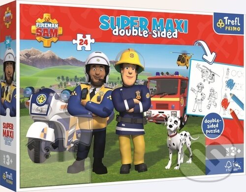 Levně Oboustranné puzzle Požárník Sam a jeho tým SUPER MAXI - puzzle z kategorie 15 – 60 dielikov