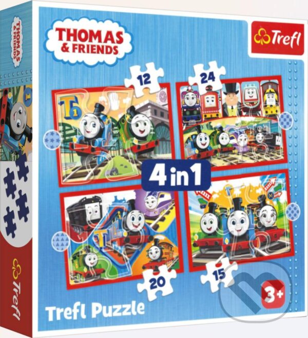 Levně Mašinka Tomáš 4v1 (12,15,20,24 dílků) - puzzle z kategorie 15 – 60 dielikov