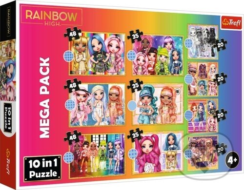 Levně Puzzle Rainbow High MEGA PACK 10v1 - puzzle z kategorie 15 – 60 dielikov