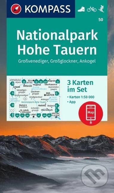 Levně 50 Nationalpark Hohe Tauern, Großvenediger, Großglockner, Ankogel 1: 50 000