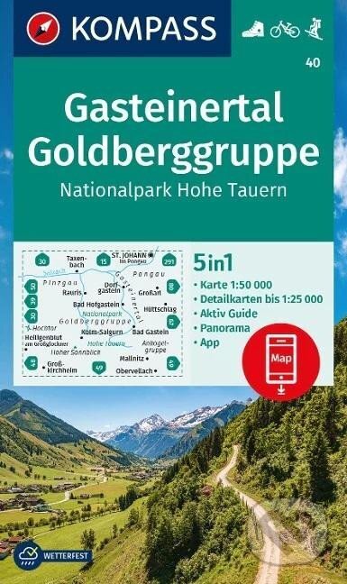 Levně 40 Gasteinertal, Goldberggruppe 1: 50 000 (turistická mapa KOMPASS 40)