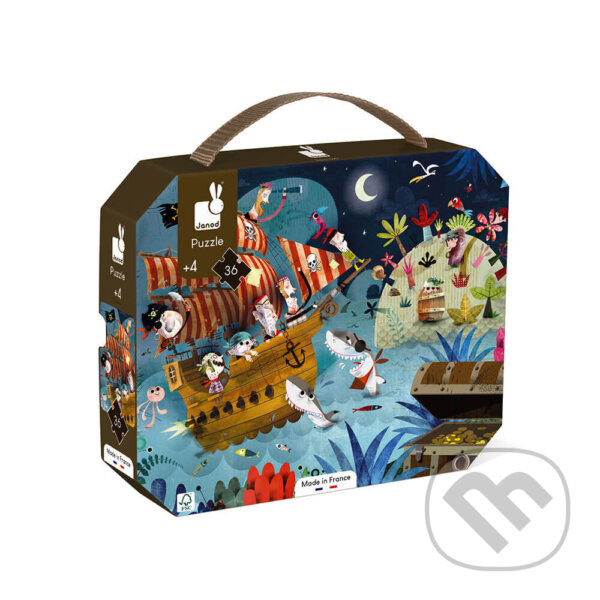 Levně Lovci pokladov v kufríku (Janod Detské puzzle) - puzzle z kategorie 15 – 60 dielikov