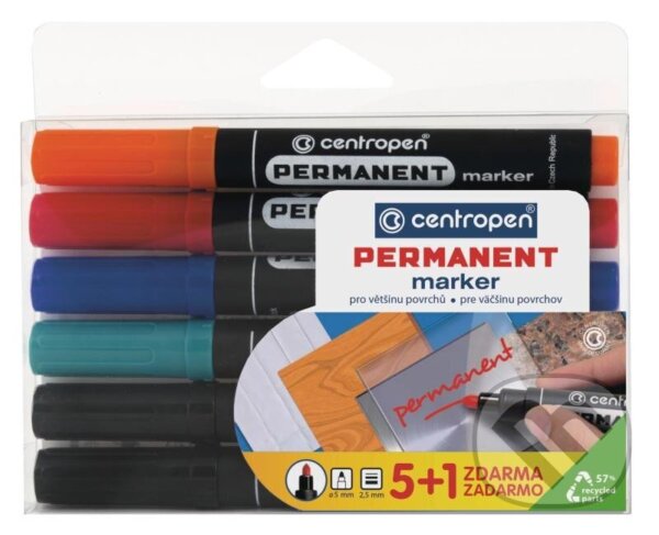 Levně Centropen Značkovač permanentní 8566 (5+1 ks)