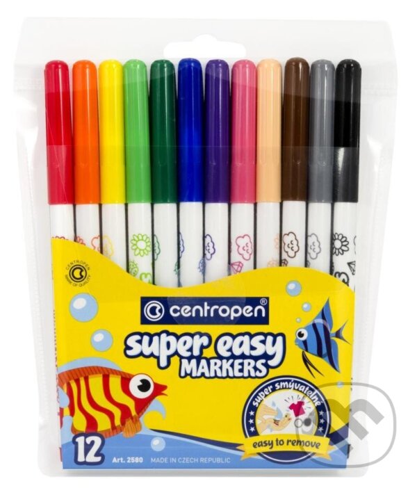 Levně Centropen Popisovač smývatelný Super easy 2580 (12 ks)