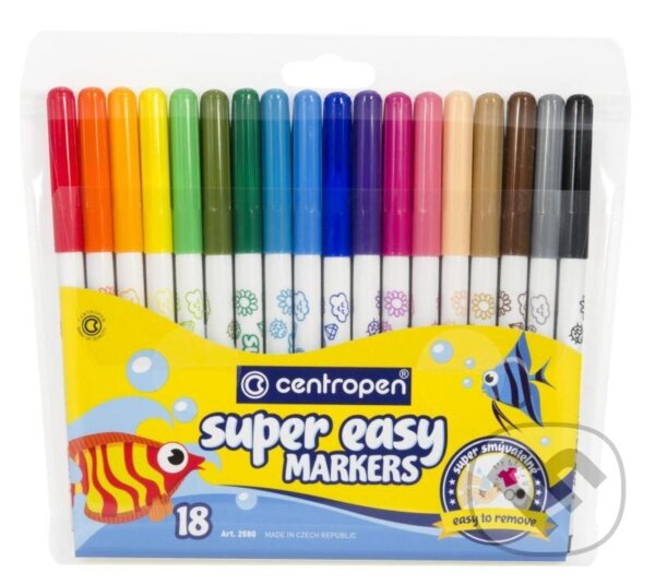 Levně Centropen Popisovač smývatelný Super easy 2580 (18 ks)