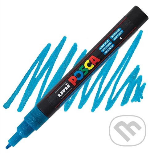 Levně Posca akrylový popisovač PC-3ML, 0,9 - 1,3 mm, třpytivě světle modrá (tenký kulatý hrot)