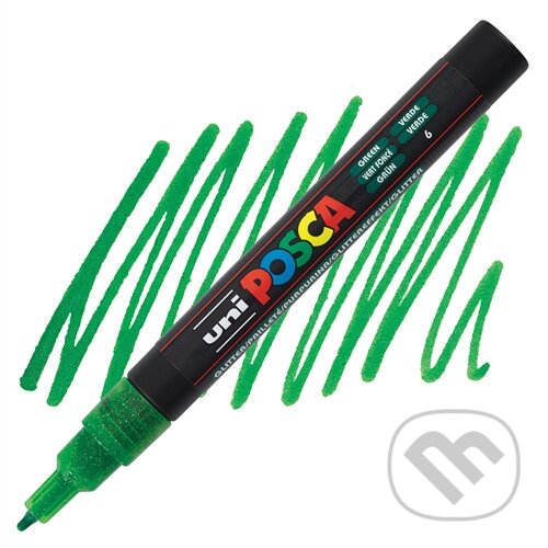Levně Posca akrylový popisovač PC-3ML, 0,9 - 1,3 mm, třpytivě zelená (tenký kulatý hrot)