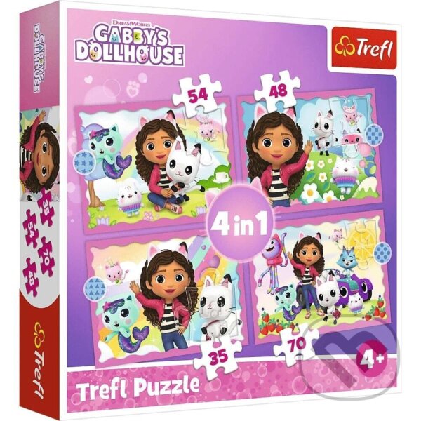 Levně Gabbyine dobrodružstvá - Puzzle 4v1 - puzzle z kategorie 60 – 300 dielikov