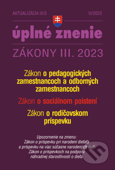 Levně Aktualizácia III/3 - Sociálne poistenie (Pedagogickí zamestnanci) - kniha z kategorie Právo