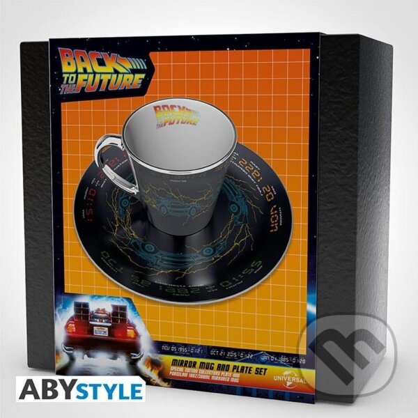 Levně Back to the Future Hrnček s podšálkou 300 ml - DeLorean