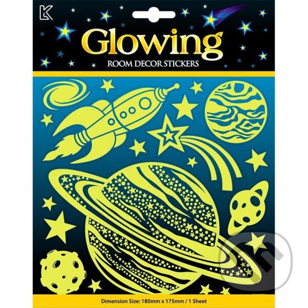 Levně Svítící samolepky s glitry - Vesmír