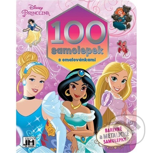 Levně 100 samolepek s omalovánkami Disney Princezny - kniha z kategorie Samolepky