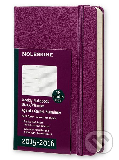Moleskine – 18-mesačný plánovací fialový diár 2015/2016, Moleskine, 2015