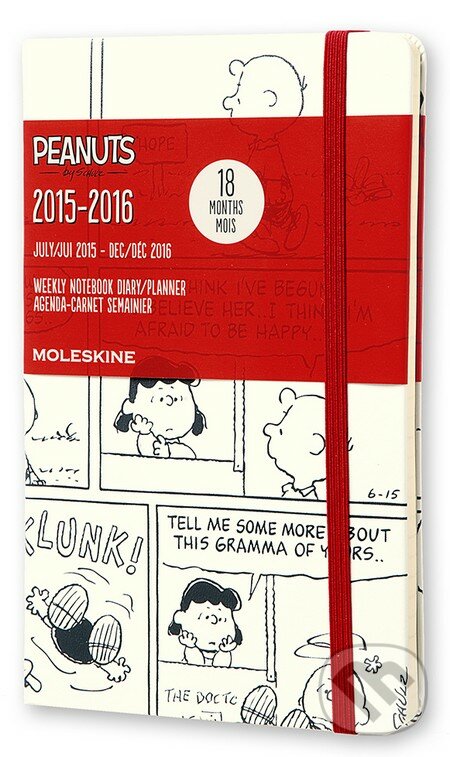 Moleskine – 18-mesačný plánovací čierny diár Snoopy 2015/2016, Moleskine, 2015