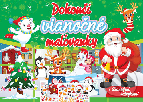 Levně Dokonči vianočné maľovanky (s úžasnými nálepkami) - kniha z kategorie Samolepky