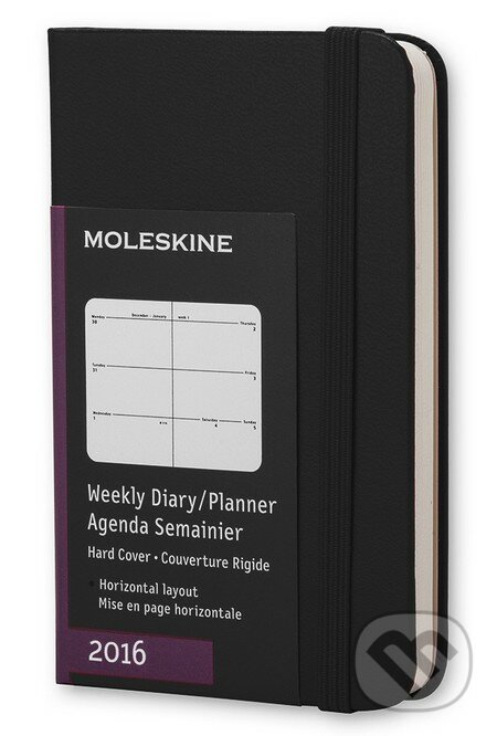 Moleskine – 12-mesačný čierny horizontálny diár 2016, Moleskine, 2015