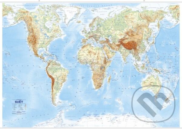 Svět - státy a reliéf 1 : 26 000 000, Kartografie Praha, 2023