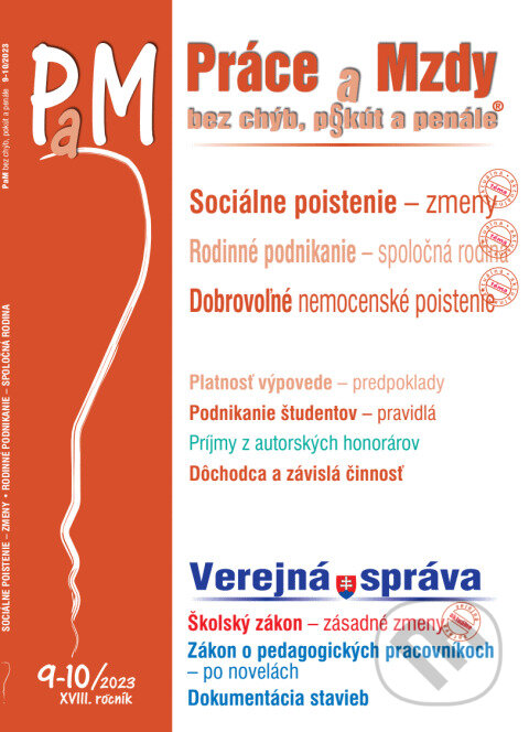 Kniha: Práce a Mzdy  9-10 / 2023  bez chýb, pokút a penále - Sociálne poistenie (Poradca s.r.o.). Poradca s.r.o., 2023