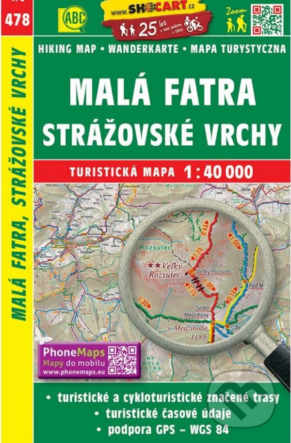 Levně Malá Fatra, Strážovské vrchy 1:40 000 (Turistická mapa 478)