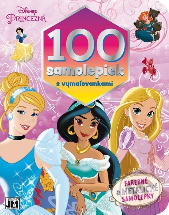 Kniha 100 samolepiek s vymaľovankami/ Princezné