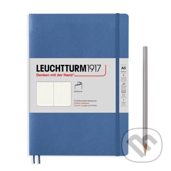 Levně Notebooks Softcover Medium-denim, dotted