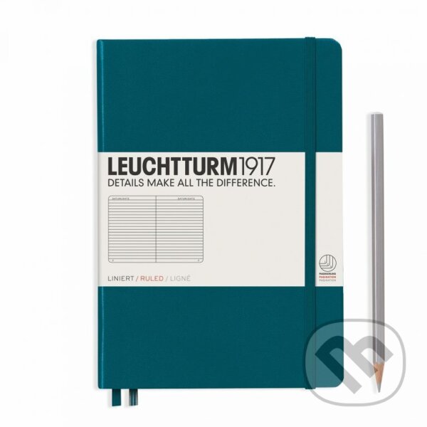 Levně Notebooks Medium-pacific green, ruled