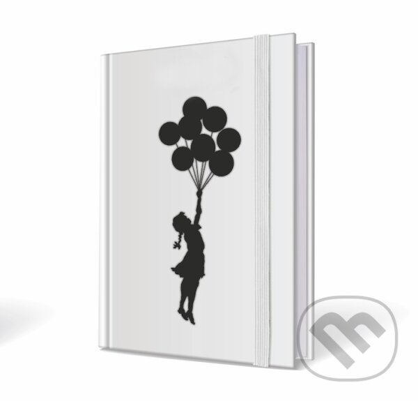 Levně Banksy notebook dievča s balónmi 9x14cm
