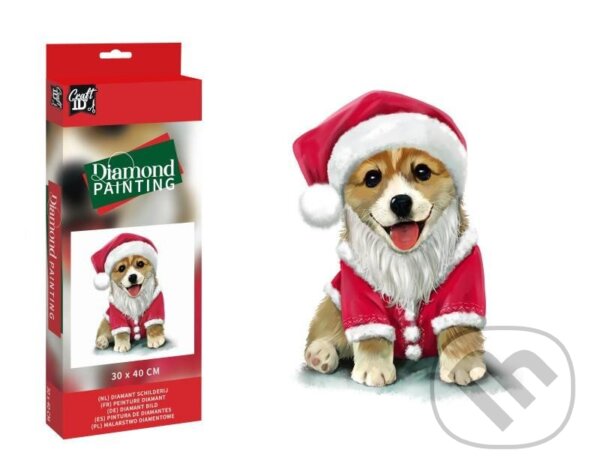 Levně Diamantový obrázek/Pes ve Vánočním kotýmu