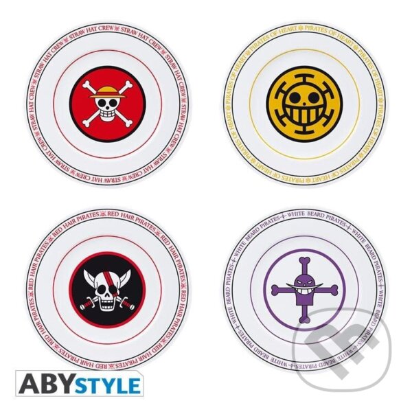 Levně One Piece Porcelánové taniere - sada 4 ks