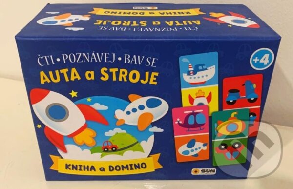Levně Auta a stroje - čti, poznávej, bav se! (Kniha a Domino)