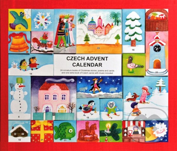 Levně Czech Advent Calendar (24 miniature books of Christmas stories, poems and carols and one extra book of Czech carols with music included.)