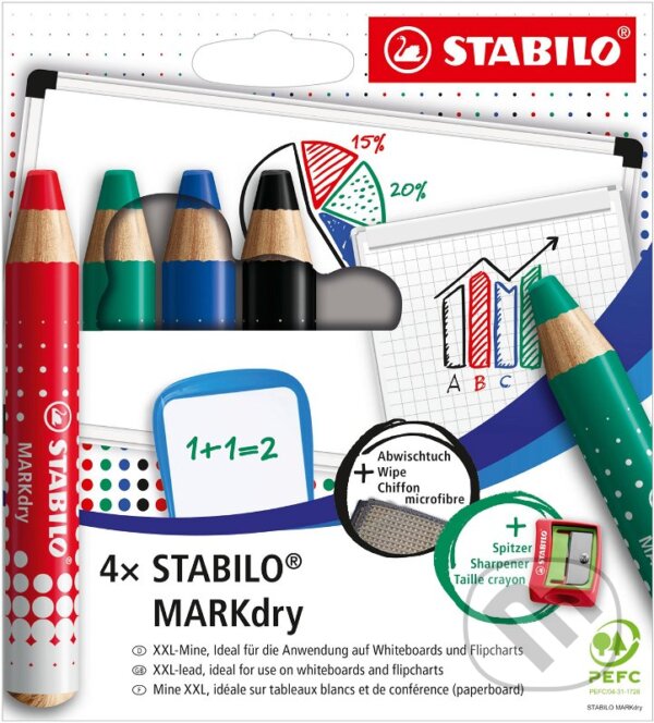 Suchý popisovač na tabuľu a flipchart - STABILO MARKdry, STABILO, 2023