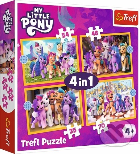 Levně My Little Pony Seznamte se s poníky 4v1 ((35,48,54,70 dílků)) - puzzle z kategorie 60 – 300 dielikov